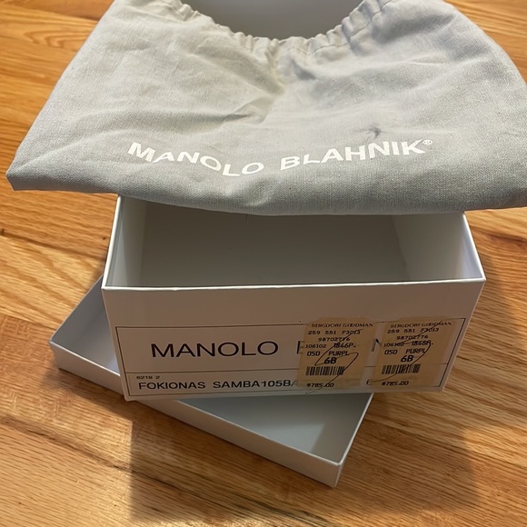 Manolo Blahnik Purple Velvet Heels - Picture 10 of 10